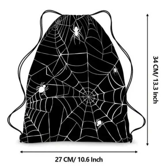 Halloween Horror ✦ Graphic Drawstring Backpacks ✦ Lightweight Rope Gym Bags - Picture 4 of 9